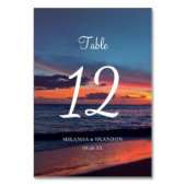 Numéro De Table Romantique Coucher de soleil bleu Tropical Beach M (Par défaut)