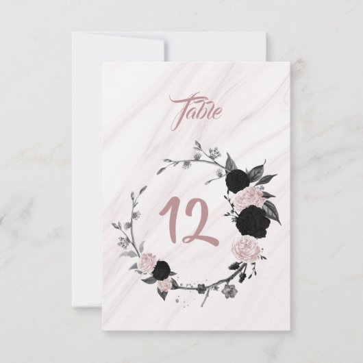 Numéro de table romantique de couronne florale noi (Devant)