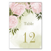 Numéro De Table Romantique fleurs roses verdure botanique (Par défaut)