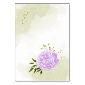 Numéro De Table Romantique fleurs violet vert tableau de sièges (Dos)