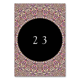 Numéro De Table Romantique géométrique Mandala soft rose noir rond