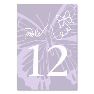 Numéro De Table Romantique Muted Lavender Butterfly Garden Mariage