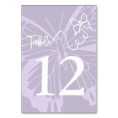 Numéro De Table Romantique Muted Lavender Butterfly Garden Mariage (Dos)