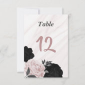 Numéro de table romantique noire et rose (Devant)