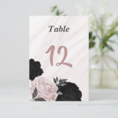Numéro de table romantique noire et rose (Debout devant)