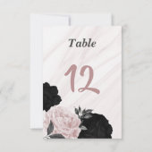 Numéro de table romantique noire et rose (Dos)