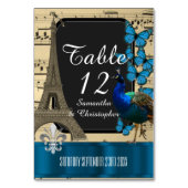 Numéro De Table Romantique vintage Paris mariage (Dos)