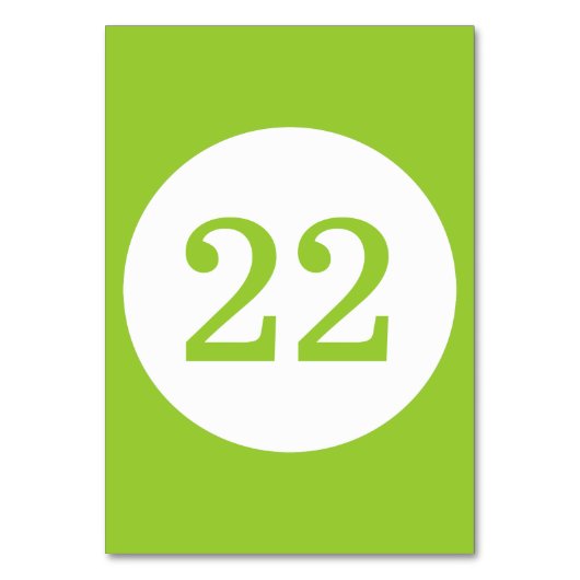 Numéro de table rond Apple Green et Blanc (Par défaut)