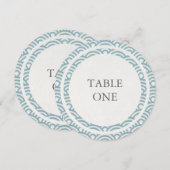 Numéro de table rond avec vagues stylisées Seigha (Devant / Derrière)