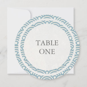 Numéro de table rond avec vagues stylisées Seigha