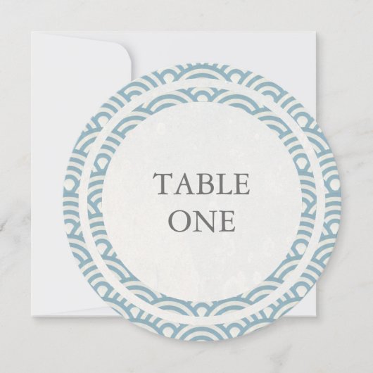 Numéro de table rond avec vagues stylisées Seigha (Devant)