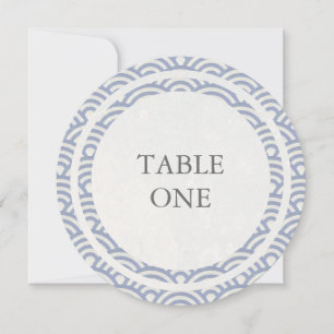 Numéro de table rond avec vagues stylisées Seigha