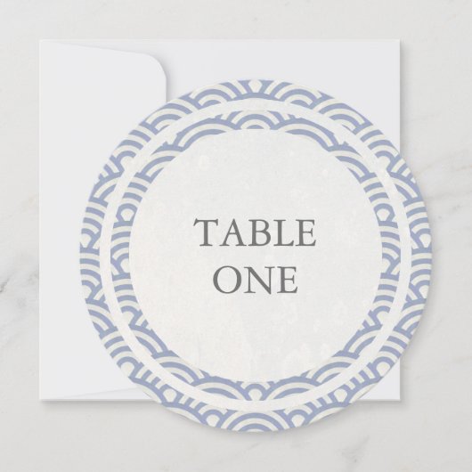 Numéro de table rond avec vagues stylisées Seigha (Devant)
