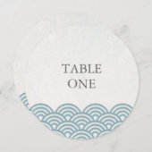 Numéro de table rond des vagues stylisées Seigha j (Devant / Derrière)