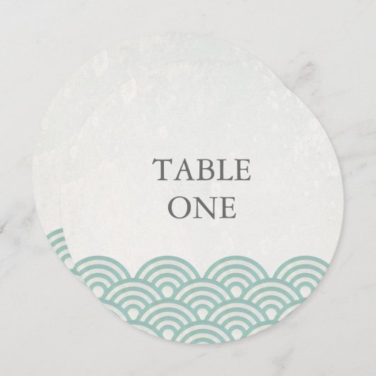 Numéro de table rond des vagues stylisées Seigha j (Devant / Derrière)