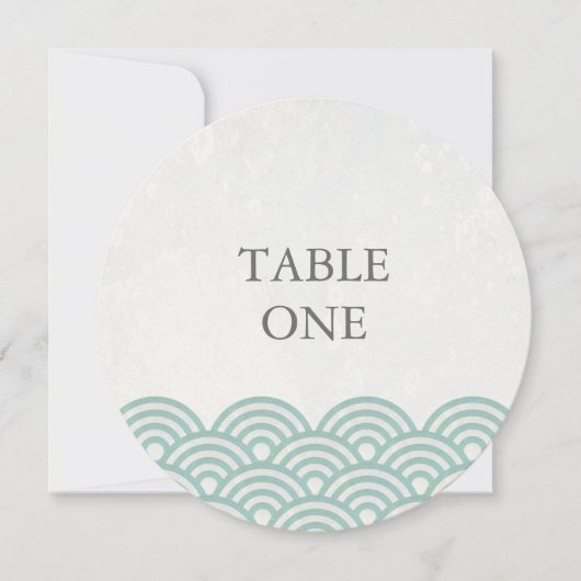 Numéro de table rond des vagues stylisées Seigha j (Devant)