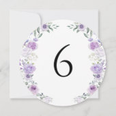Numéro de table rond floral lavande violet (Dos)