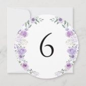 Numéro de table rond floral lavande violet (Devant)