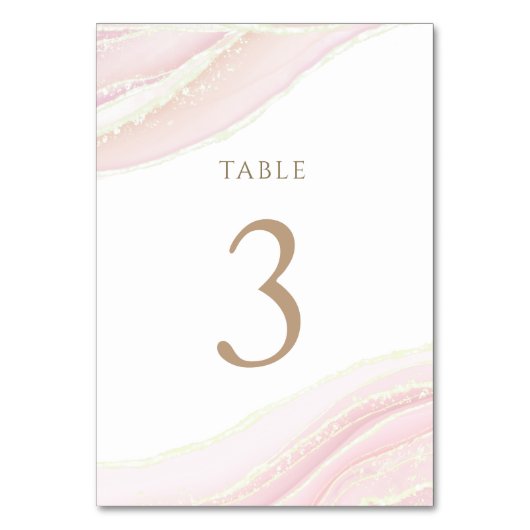 Numéro De Table rose aquarelle Tableau Numéro 3 (Par défaut)