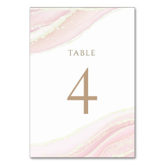 Numéro De Table rose aquarelle Tableau Numéro 4