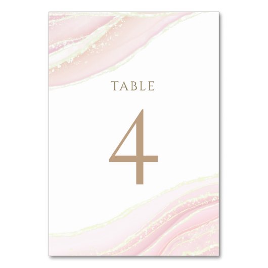 Numéro De Table rose aquarelle Tableau Numéro 4 (Dos)