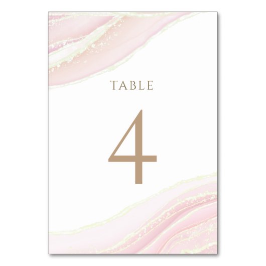 Numéro De Table rose aquarelle Tableau Numéro 4 (Par défaut)