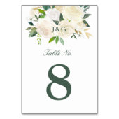 Numéro De Table Rose blanche | (Dos)