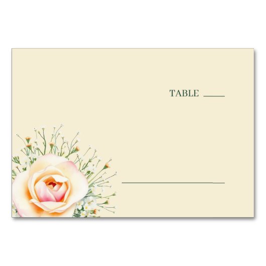 Numéro De Table Rose Botanique Pastel Tranquille (Devant)