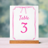 Numéro de table rose chaud Mariage simple moderne  (Neutre)