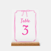 Numéro de table rose chaud Mariage simple moderne  (Recto)