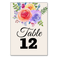 Rose coloré aquarelle Mariage floral table