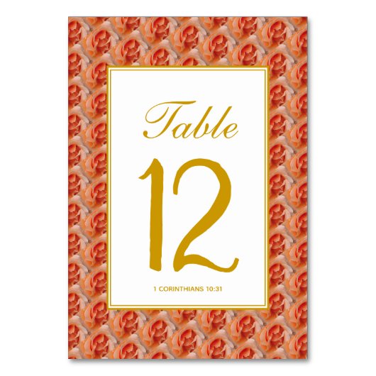 Numéro De Table ROSE CORAIL Élégante Fleurie MARIAGE Chrétien (Par défaut)