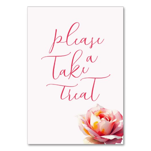 Numéro De Table Rose corail joyeuse aquarelle (Par défaut)