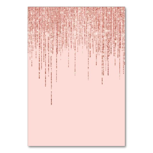 Numéro De Table Rose de luxe Gold Sparkly Glitter Fringe (Dos)
