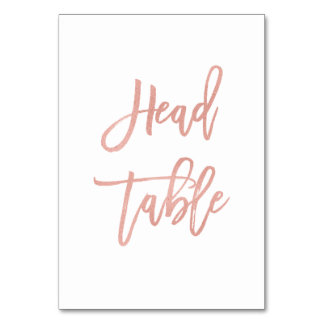 Numéro De Table Rose d'or Mariage de script moderne Fairytale