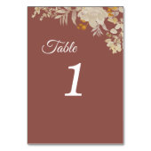 Numéro De Table Rose Dusty Automne Boho Mariage Numéros de tableau (Dos)