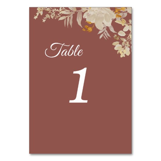 Numéro De Table Rose Dusty Automne Boho Mariage Numéros de tableau (Par défaut)