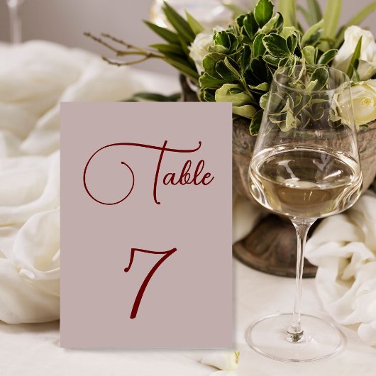 Numéro De Table Rose Dusty minimaliste