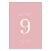 Numéro de table rose élégant (Dos)