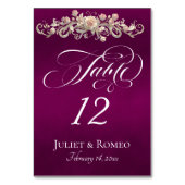 Numéro De Table Rose en défilement - prune (Dos)