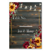 Numéro De Table Rose et Mariage Aster (Dos)