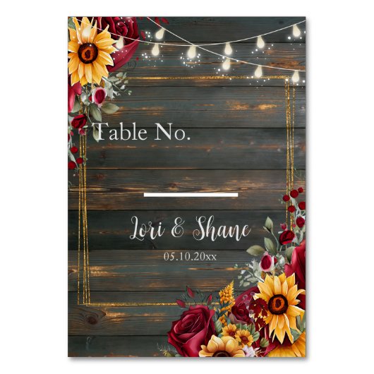 Numéro De Table Rose et Mariage Aster (Par défaut)