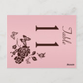 Numéro de table rose et marron Blush recto-verso (Dos)
