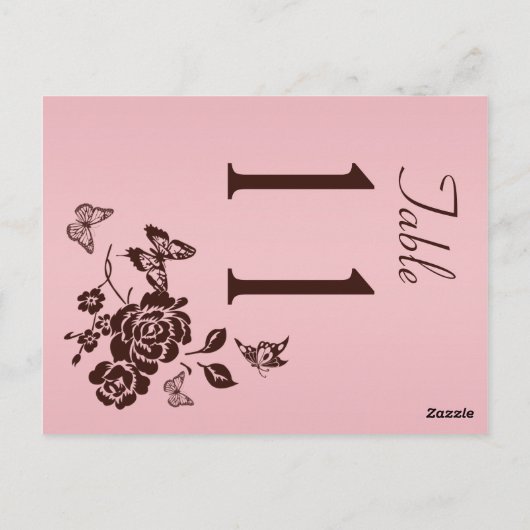 Numéro de table rose et marron Blush recto-verso (Dos)
