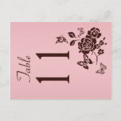 Numéro de table rose et marron Blush recto-verso (Devant)