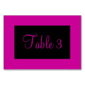 Numéro De Table Rose et Noir Numéroté (Devant)