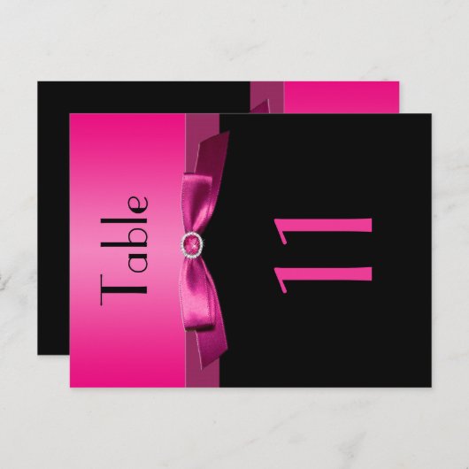 Numéro de table rose et noire à deux côtés (Devant / Derrière)