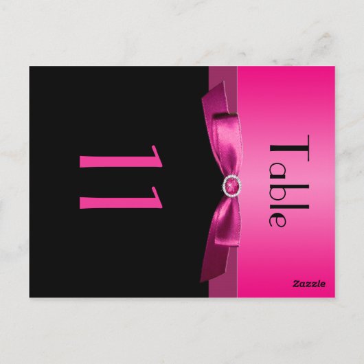 Numéro de table rose et noire à deux côtés (Dos)