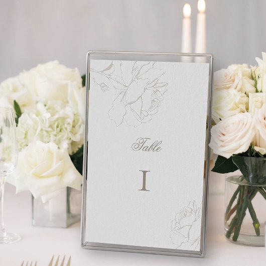 Numéro De Table Rose Faux Embossés Ivory Formal Elégant Mariage