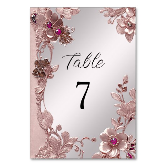 Numéro de table rose fleurie (Par défaut)